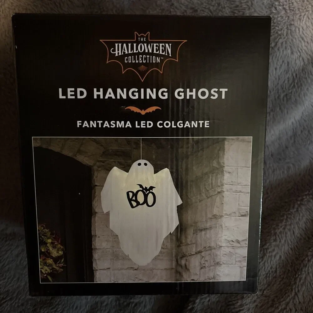 Halloween Indoor Outdoor Decoration LED Hanging Ghost Light Up BOO Party Decor
